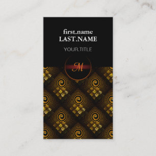 Gold Modern Boho Elegant Abstract Art Pattern #502 Business Card