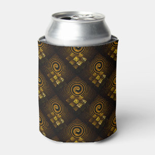Gold Modern Boho Elegant Abstract Art Pattern #502 Can Cooler