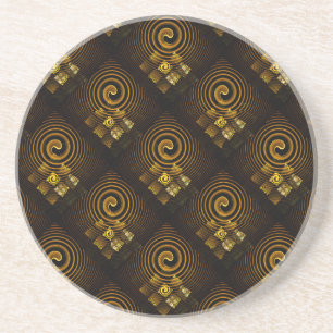 Gold Modern Boho Elegant Abstract Art Pattern #502 Coaster
