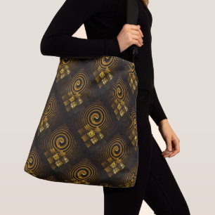 Gold Modern Boho Elegant Abstract Art Pattern #502 Crossbody Bag