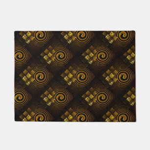 Gold Modern Boho Elegant Abstract Art Pattern #502 Doormat