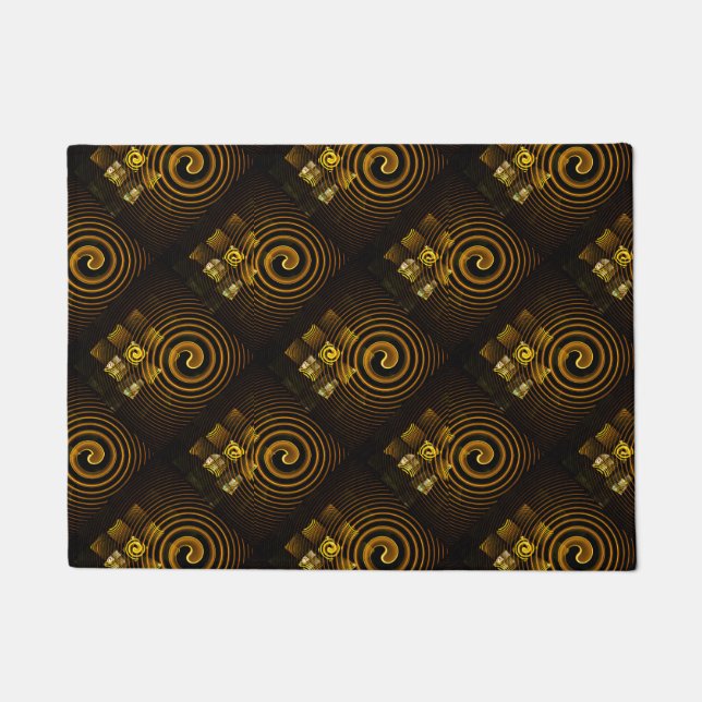 Gold Modern Boho Elegant Abstract Art Pattern #502 Doormat (Front)
