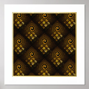 Gold Modern Boho Elegant Abstract Art Pattern #502 Foil Prints