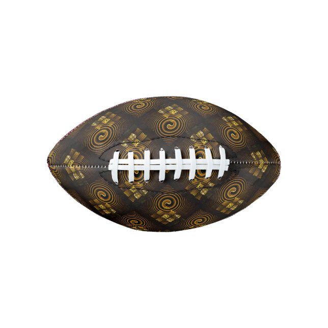 Gold Modern Boho Elegant Abstract Art Pattern #502 Football (Front)