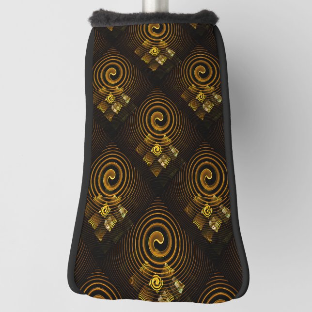 Gold Modern Boho Elegant Abstract Art Pattern #502 Golf Head Cover (Rotate 90)