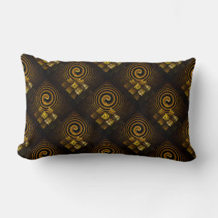 Gold Modern Boho Elegant Abstract Art Pattern #502 Lumbar Cushion