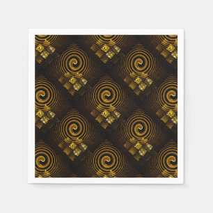 Gold Modern Boho Elegant Abstract Art Pattern #502 Napkin