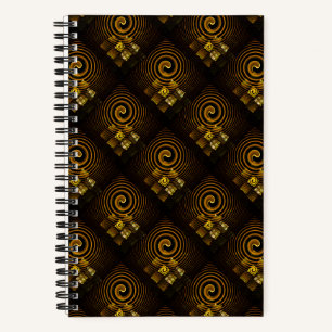 Gold Modern Boho Elegant Abstract Art Pattern #502 Notebook