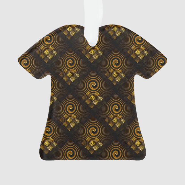 Gold Modern Boho Elegant Abstract Art Pattern #502 Ornament (Front)