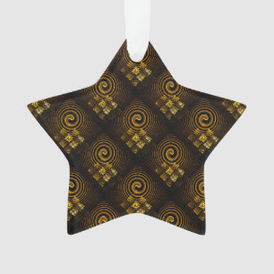 Gold Modern Boho Elegant Abstract Art Pattern #502 Ornament