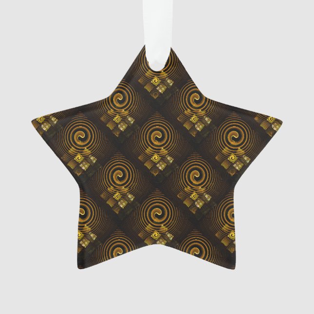 Gold Modern Boho Elegant Abstract Art Pattern #502 Ornament (Front)