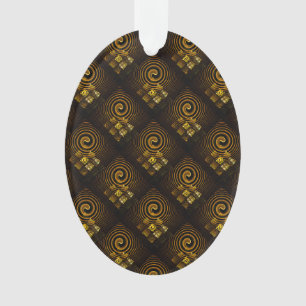 Gold Modern Boho Elegant Abstract Art Pattern #502 Ornament