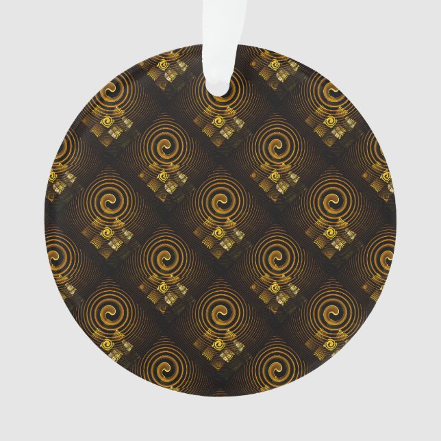 Gold Modern Boho Elegant Abstract Art Pattern #502 Ornament (Front)