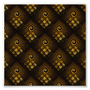 Gold Modern Boho Elegant Abstract Art Pattern #502 Photo Print
