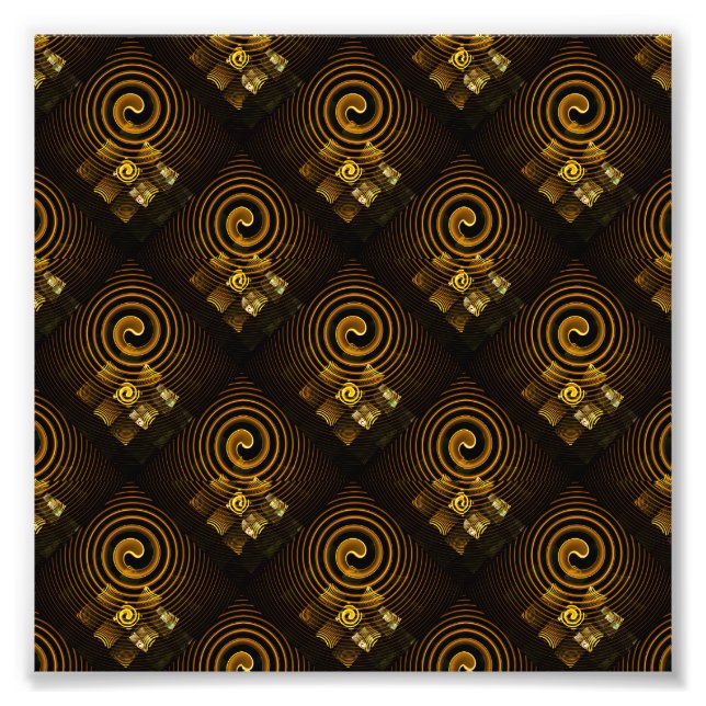 Gold Modern Boho Elegant Abstract Art Pattern #502 Photo Print (Front)