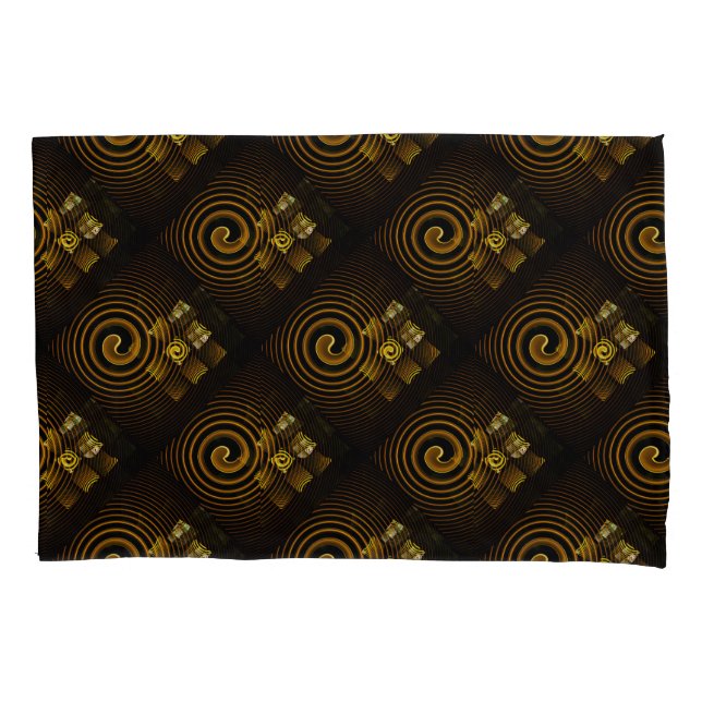 Gold Modern Boho Elegant Abstract Art Pattern #502 Pillowcase (Front)