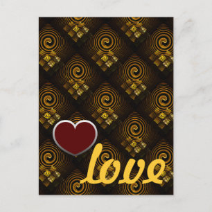 Gold Modern Boho Elegant Abstract Art Pattern #502 Postcard
