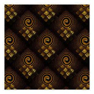 Gold Modern Boho Elegant Abstract Art Pattern #502 Poster