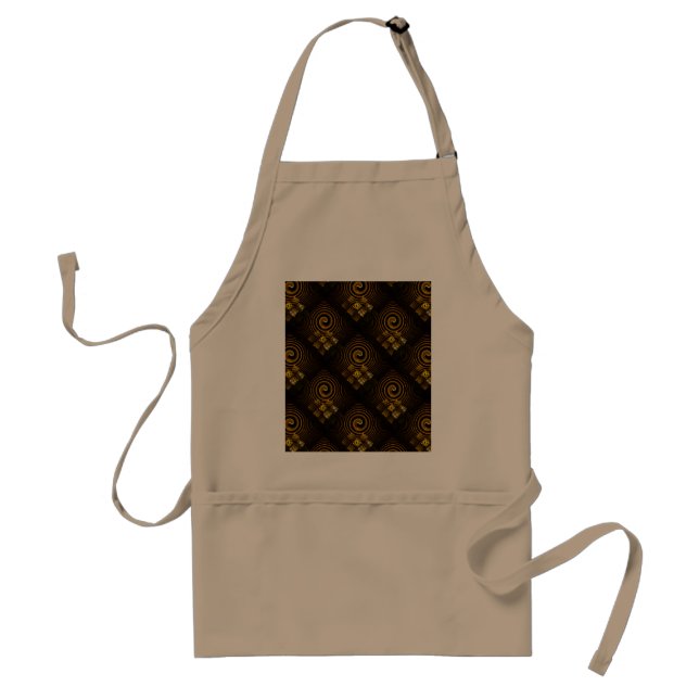 Gold Modern Boho Elegant Abstract Art Pattern #502 Standard Apron (Front)