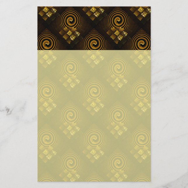 Gold Modern Boho Elegant Abstract Art Pattern #502 Stationery (Front)
