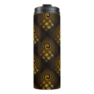 Gold Modern Boho Elegant Abstract Art Pattern #502 Thermal Tumbler