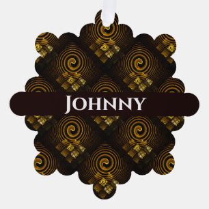 Gold Modern Boho Elegant Abstract Art Pattern #502 Tree Decoration Card