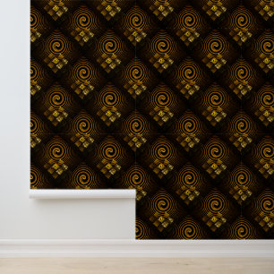 Gold Modern Boho Elegant Abstract Art Pattern #502 Wallpaper