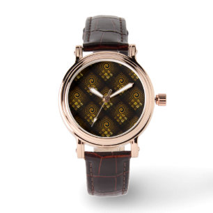 Gold Modern Boho Elegant Abstract Art Pattern #502 Watch