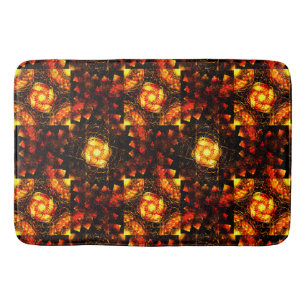 Gold Modern Boho Elegant Abstract Art Pattern #506 Bath Mat