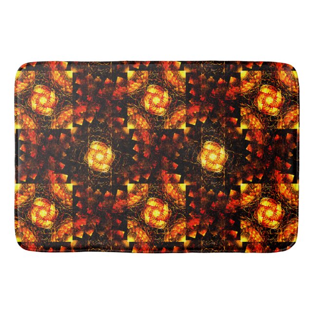 Gold Modern Boho Elegant Abstract Art Pattern #506 Bath Mat (Front)
