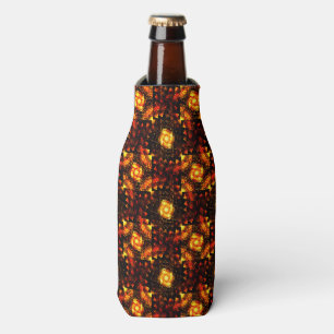 Gold Modern Boho Elegant Abstract Art Pattern #506 Bottle Cooler
