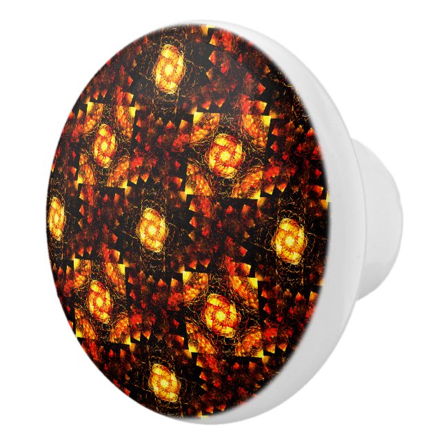 Gold Modern Boho Elegant Abstract Art Pattern #506 Ceramic Knob (Right)