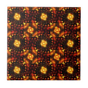 Gold Modern Boho Elegant Abstract Art Pattern #506 Ceramic Tile