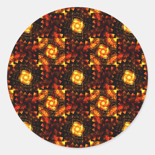 Gold Modern Boho Elegant Abstract Art Pattern #506 Classic Round Sticker (Front)