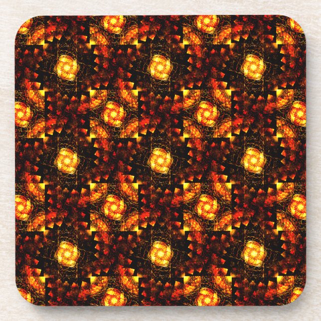 Gold Modern Boho Elegant Abstract Art Pattern #506 Coaster (Front)