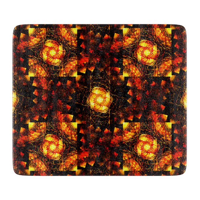 Gold Modern Boho Elegant Abstract Art Pattern #506 Cutting Board (Front)