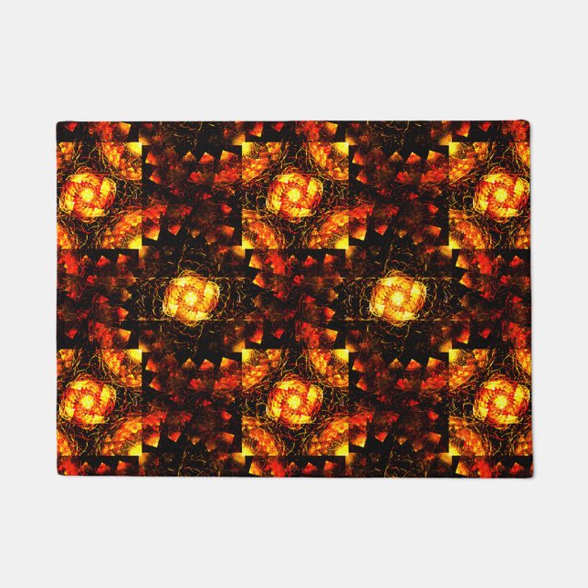 Gold Modern Boho Elegant Abstract Art Pattern #506 Doormat (Front)