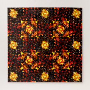 Gold Modern Boho Elegant Abstract Art Pattern #506 Jigsaw Puzzle