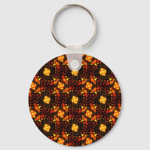 Gold Modern Boho Elegant Abstract Art Pattern #506 Key Ring
