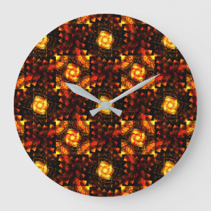 Gold Modern Boho Elegant Abstract Art Pattern #506 Large Clock