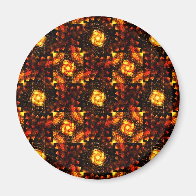 Gold Modern Boho Elegant Abstract Art Pattern #506 Magnet (Front)