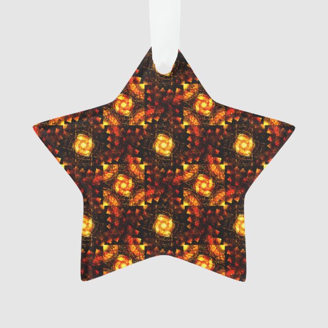 Gold Modern Boho Elegant Abstract Art Pattern #506 Ornament (Front)