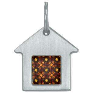 Gold Modern Boho Elegant Abstract Art Pattern #506 Pet ID Tag