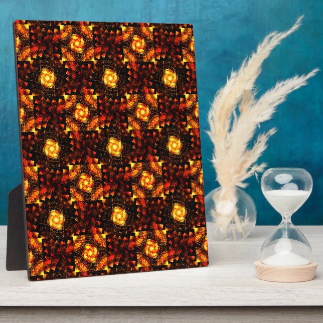 Gold Modern Boho Elegant Abstract Art Pattern #506 Plaque (Side)