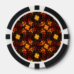 Gold Modern Boho Elegant Abstract Art Pattern #506 Poker Chips