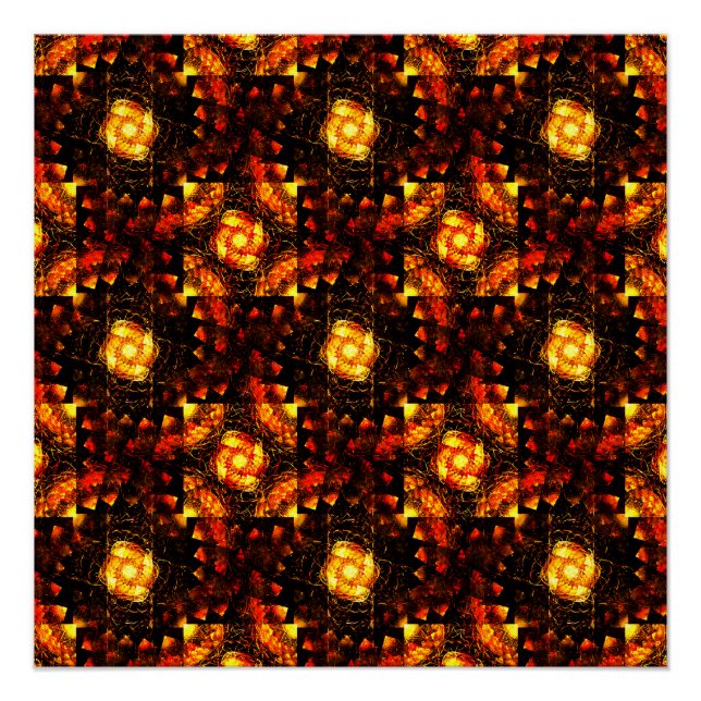 Gold Modern Boho Elegant Abstract Art Pattern #506 Poster (Front)