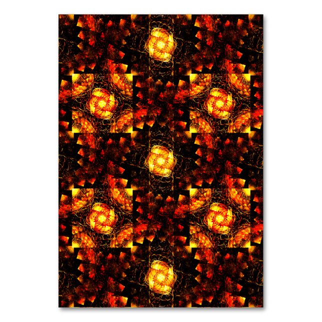 Gold Modern Boho Elegant Abstract Art Pattern #506 Table Number (Front)