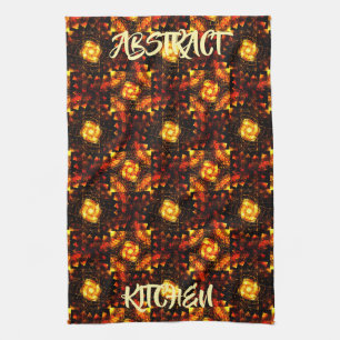 Gold Modern Boho Elegant Abstract Art Pattern #506 Tea Towel