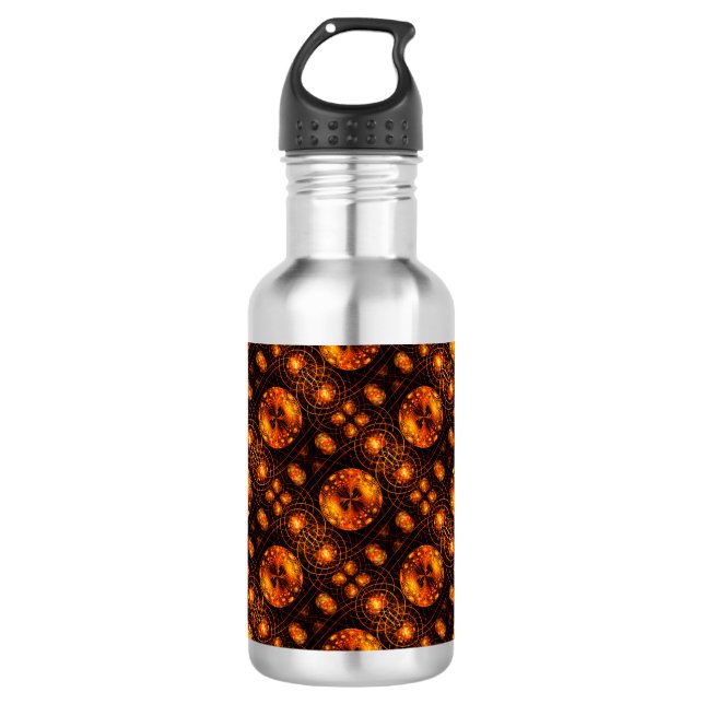 Gold Modern Boho Elegant Abstract Art Pattern #507 532 Ml Water Bottle (Front)
