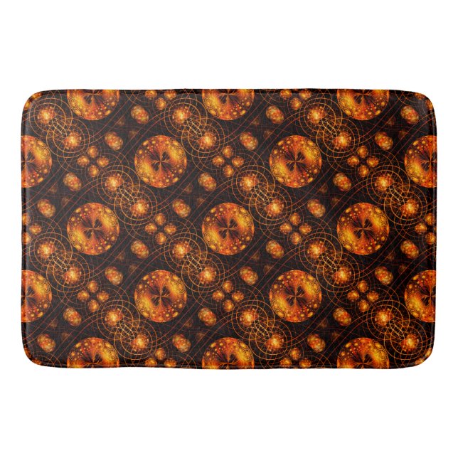 Gold Modern Boho Elegant Abstract Art Pattern #507 Bath Mat (Front)